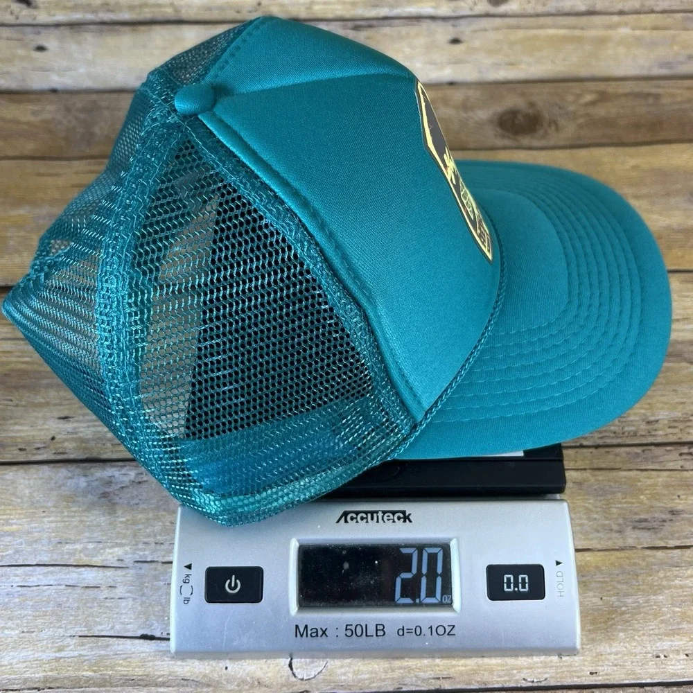 Hans Hedemann Surf School Trucker Hat Teal Blue Mesh Snapback Nissun Cap Vintage